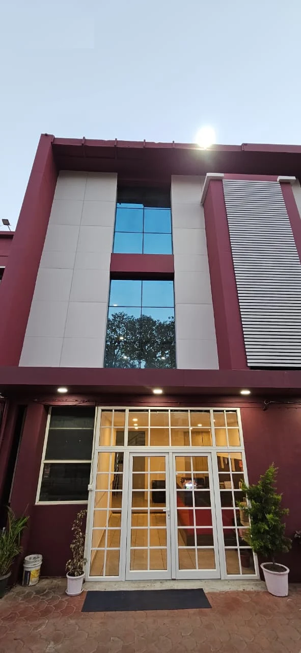 Entrance and facade of Riva Vista Residence in Kushalnagar